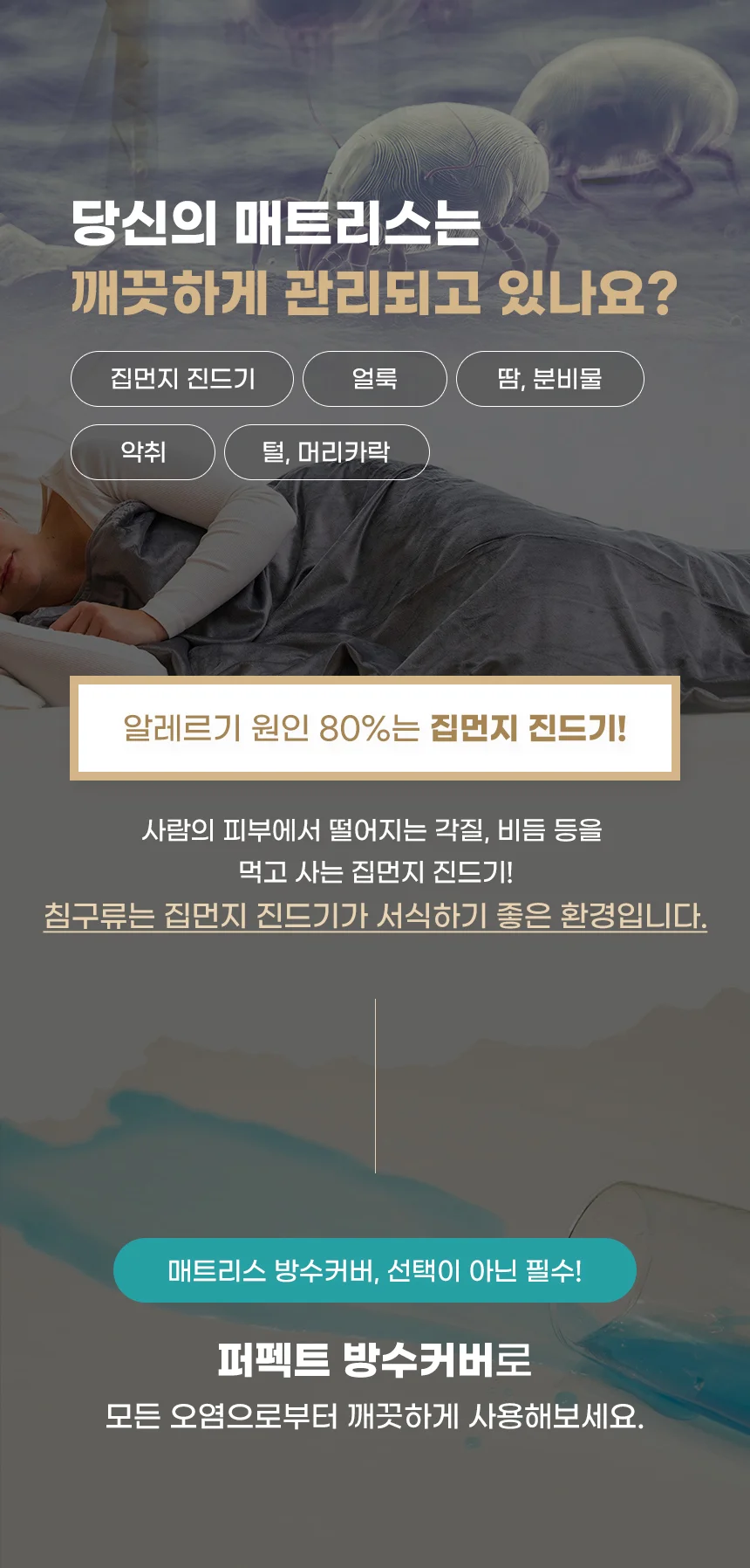 TPU 퍼펙트 방수커버 고정밴딩 방수패드 방수시트 상세4