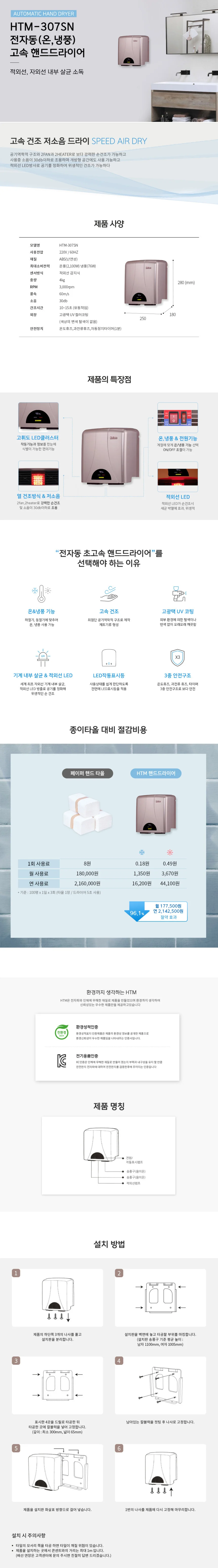 핸드 드라이어 HTM307SN 상세2