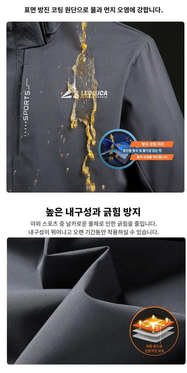 레오루카 바람막이 윈드브레이커 집업 등산 운동 자켓 상세2