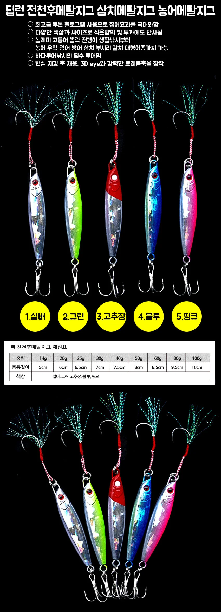 메탈지그 볼락루어 송어루어 삼치루어 바다루어 상세1