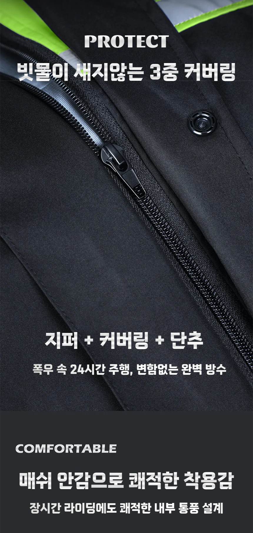 루본 오토바이 라이더 우비 레인수트 바이크 비옷 상세5