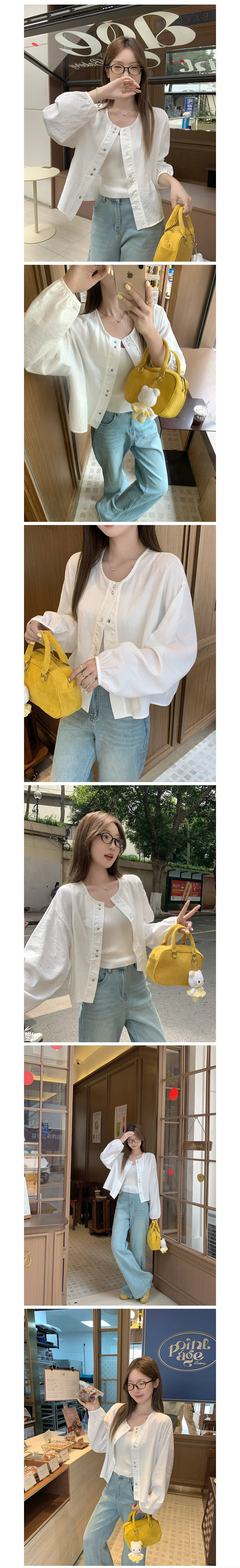 노카라 긴팔 자켓 가디건 상세1