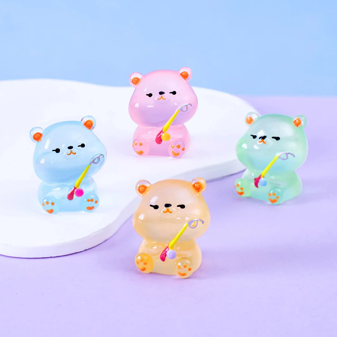 미니어처 곰 야광 2.7x3.1cm C1192 5색 택1 (10개 묶음) 상세5