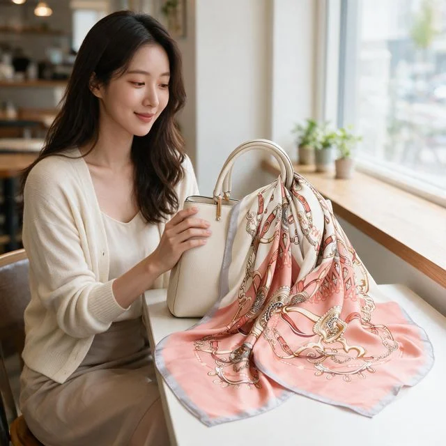 여성 스카프 실크 대형 목 아이템 선물용 환절기 봄 가을 포인트 스타일