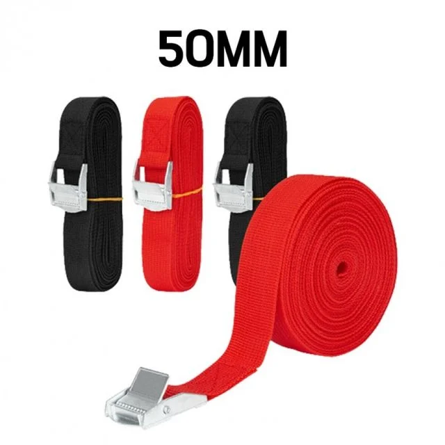 화물고정벨트 50mm 캠버클 결속밴드 블랙 레드