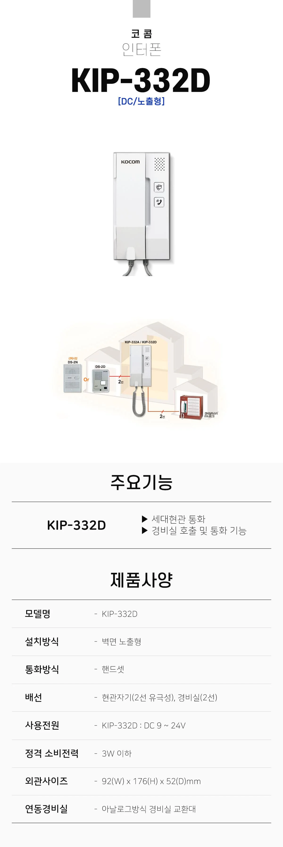 아파트 현관 인터폰 초인종 방범 전화기 모기 상세2