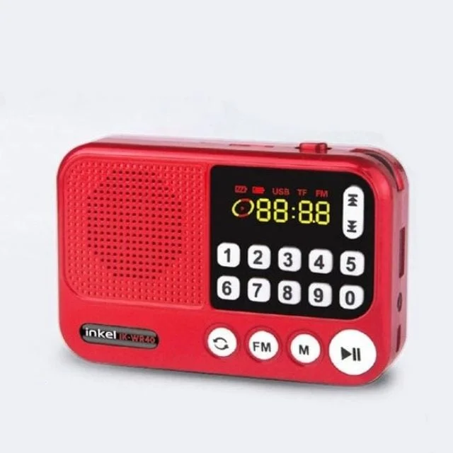 휴대용 FM 라디오 스피커 충전식 USB 5핀 충전 AUX 연결 상세1