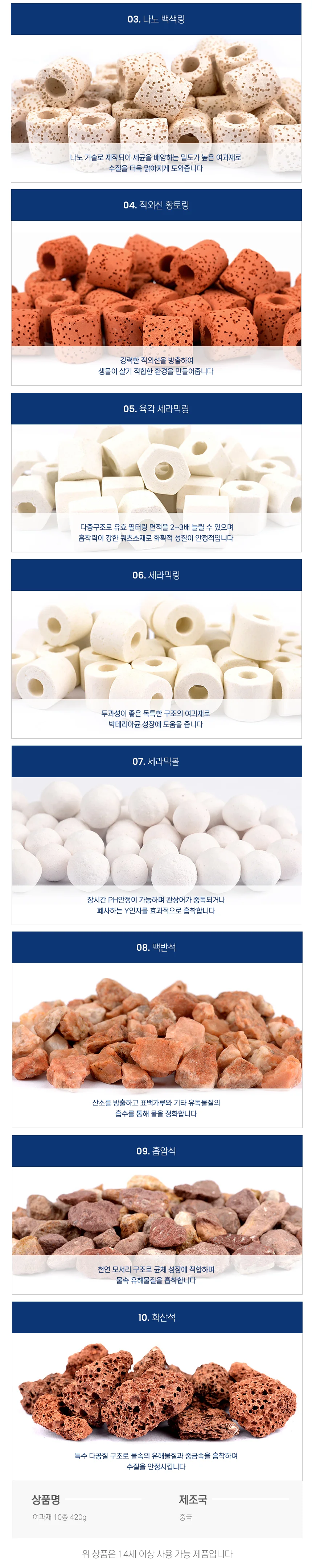 어항 스펀지 420g 어항필터 박테리아여과재 상세2
