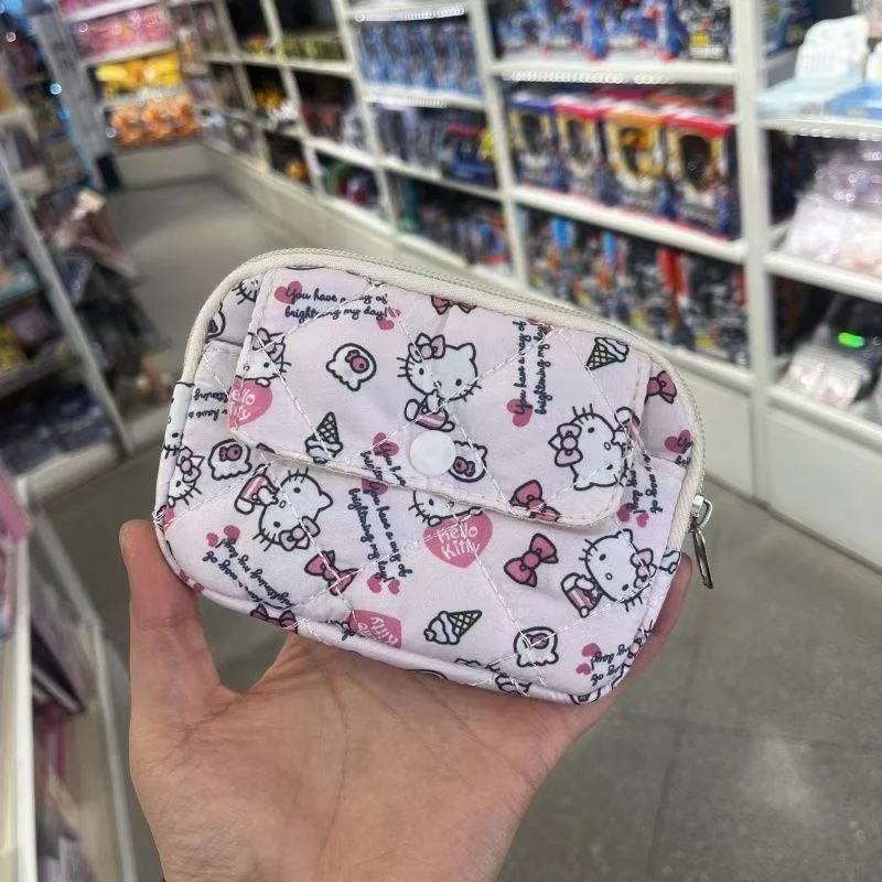 키티파우치 새로운 귀여운 Kt 고양이 화장품 가방 다기능 고가 동전 지갑 이어폰 가방 키백22 상세2