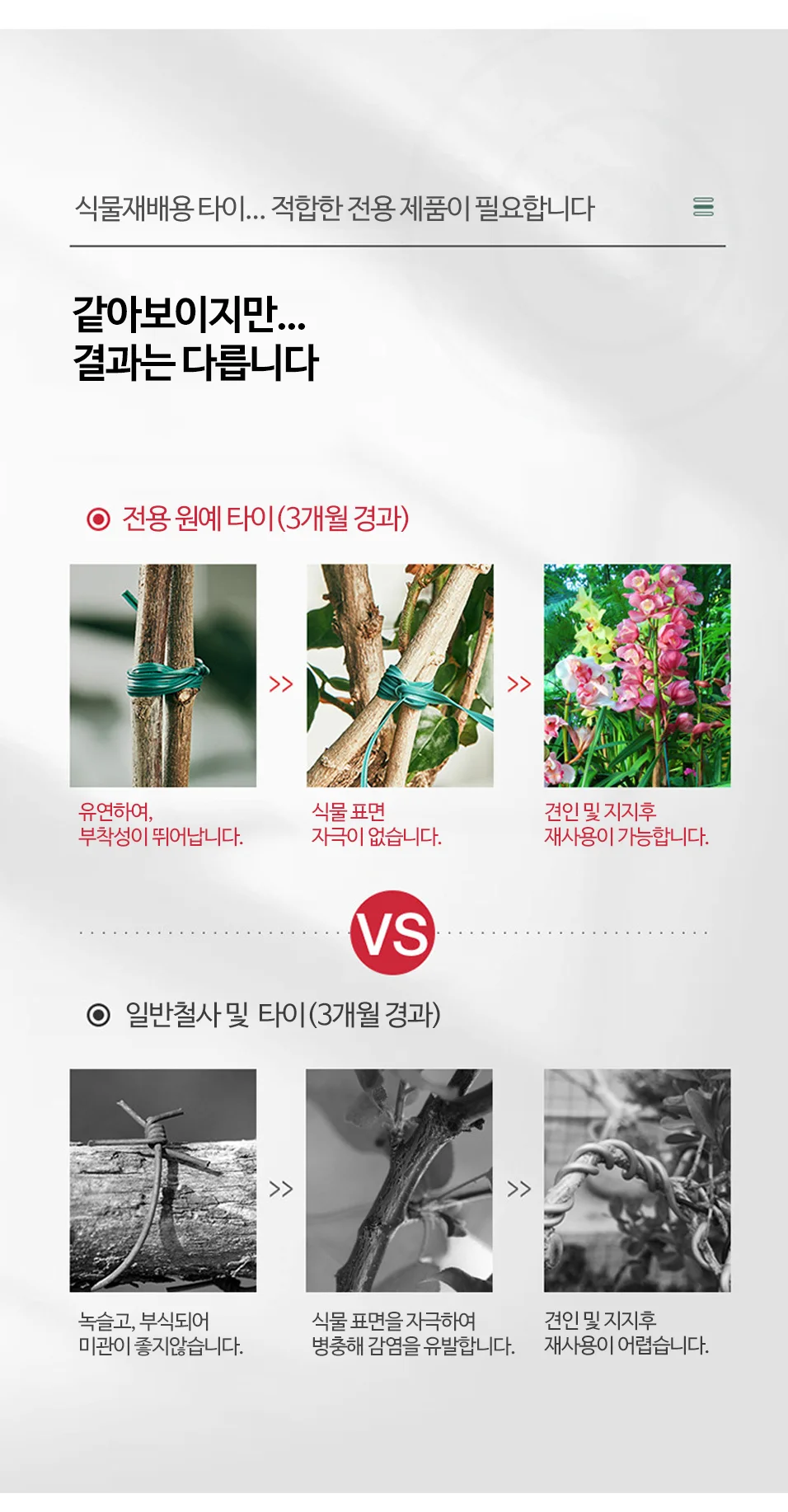 OC1140 원예 식물고정 가든 트위스트 철심 끈 타이50m 상세4