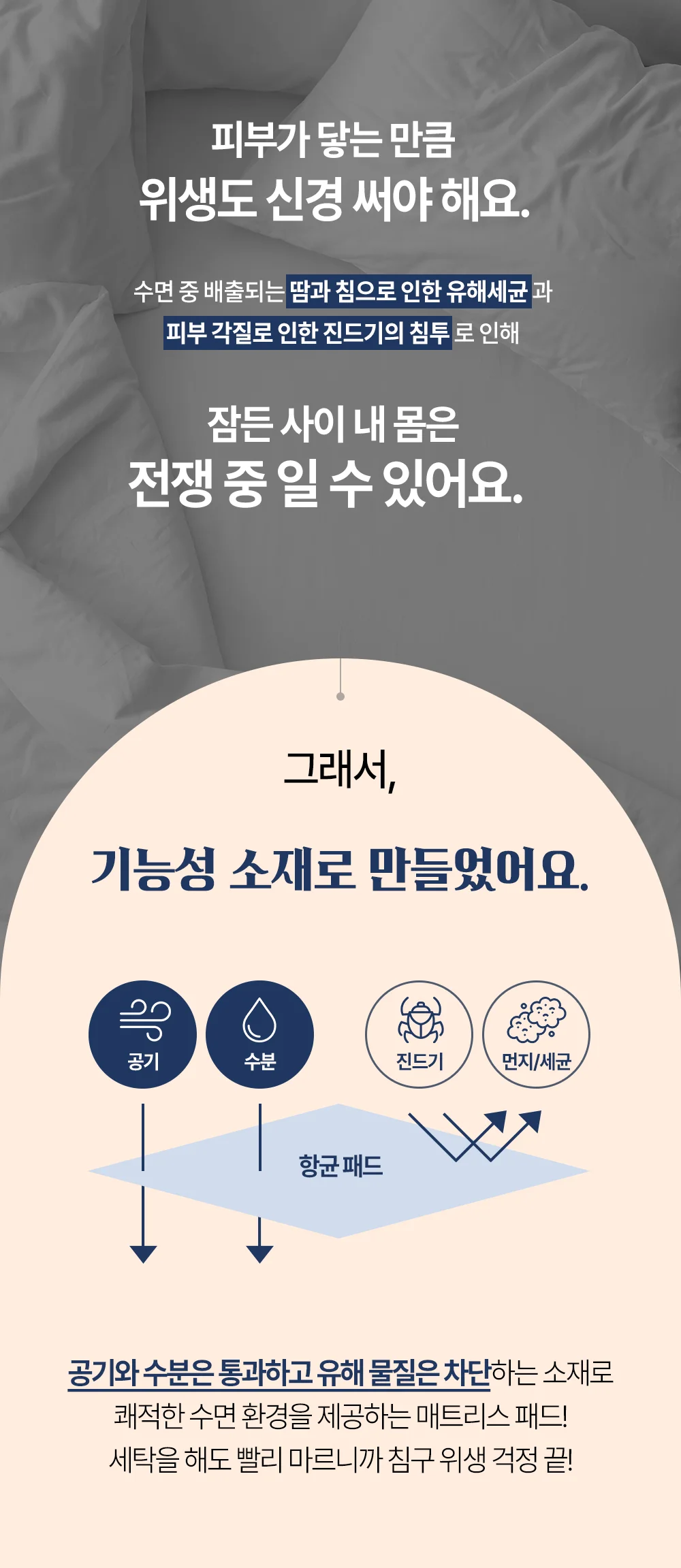 고정 밴드 침대 커버 매트리스 세미 프릴 누빔 패드 상세4