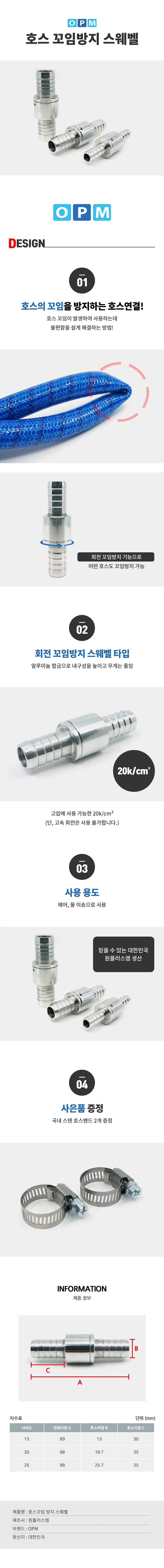 HA)호스 꼬임방지 스위벨 13mm 상세1