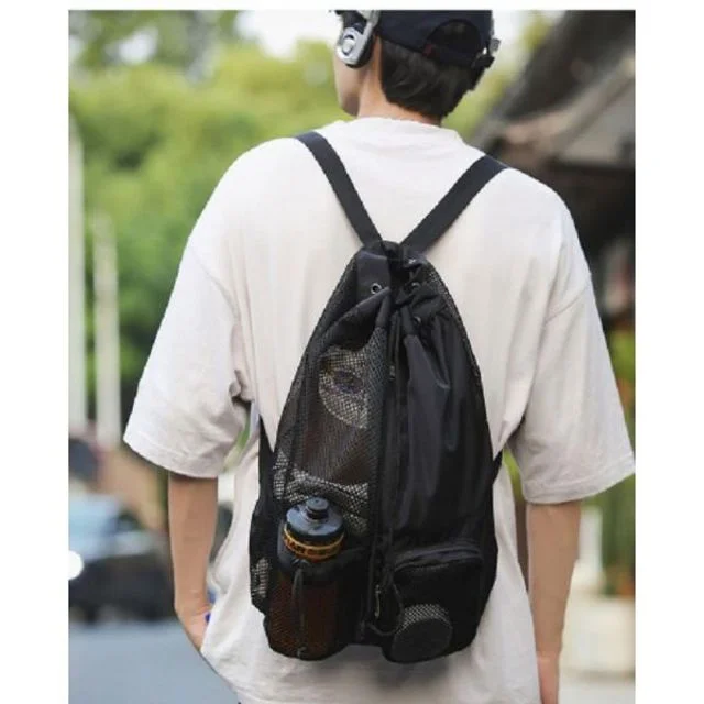 수영가방 비치백 백팩형 메쉬 물놀이 드라이 백