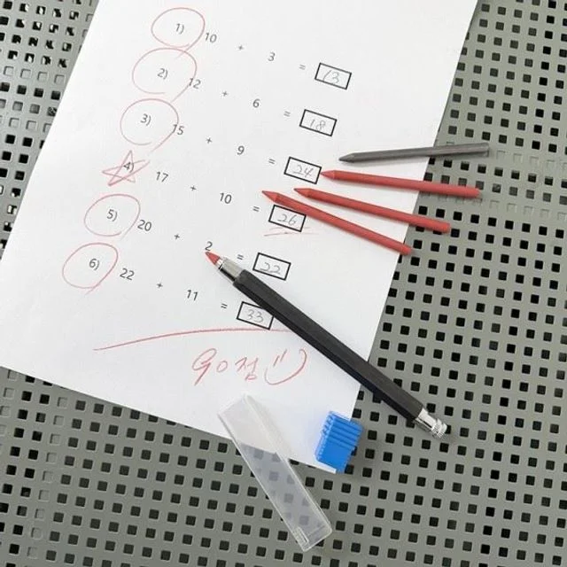 리필 굵은 포함 채점펜 심 빨간 샤프식 색연필 빨간펜 샤프 시험 스승의날 학교 학원 카트리지 선생님