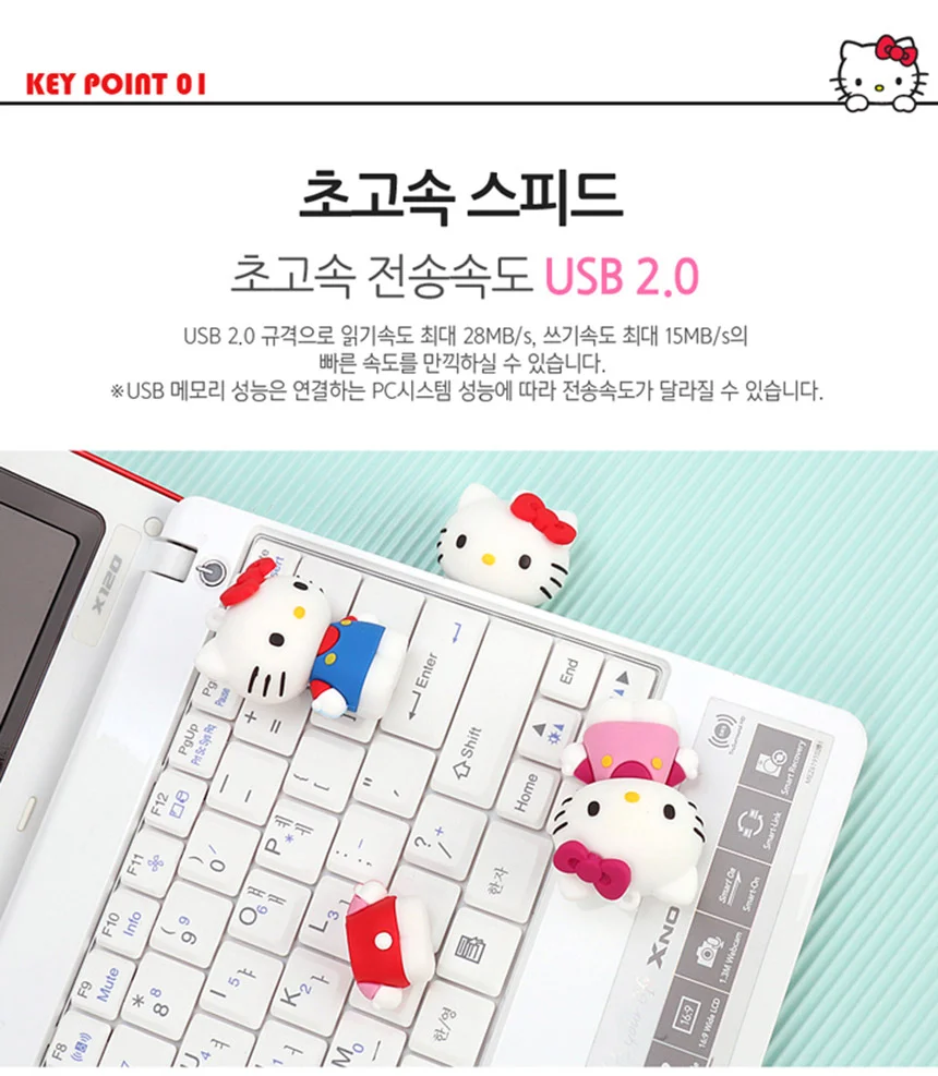 캐릭터 3D 피규어 USB 64G 연핑크 64기가 초고속 PC 상세5