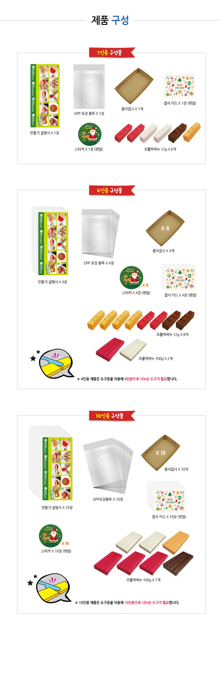 쪼물락비누 루돌프 산타 세트 만들기 스티커 엽서카드 10인용 상세3
