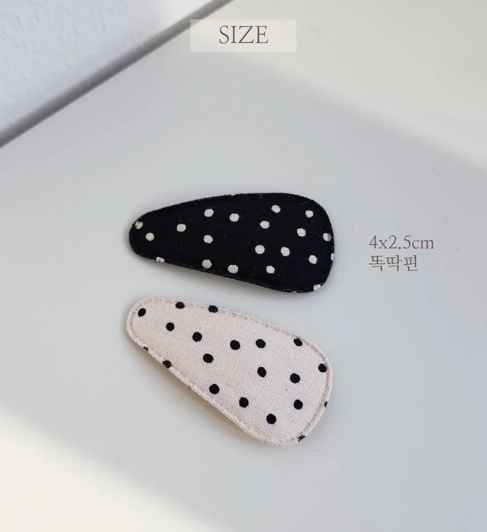 블랙화이트 도트 미니 똑딱핀 상세3