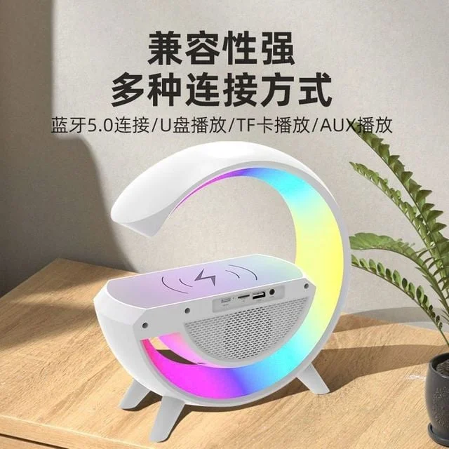 미러 LED 알람 시계 블루투스 스피커 15W 무선 충전 RGB 조명 상세1