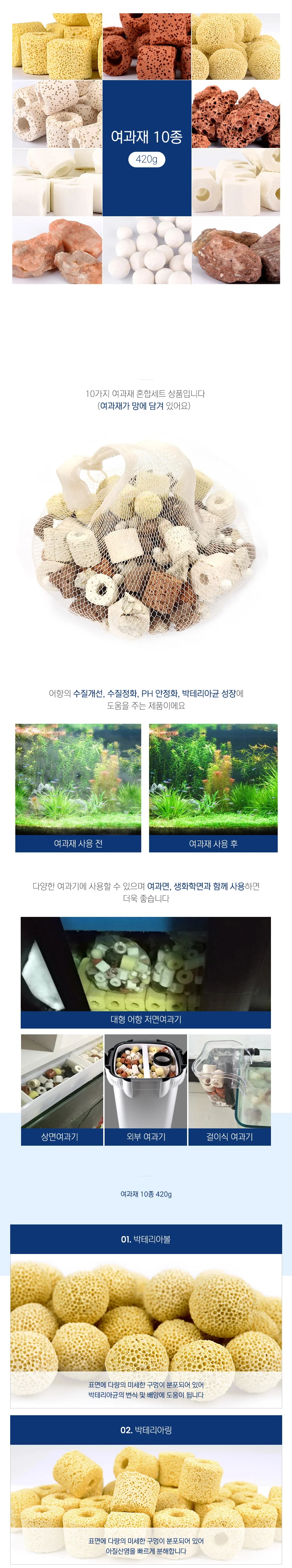 어항 스펀지 420g 어항필터 박테리아여과재 상세1