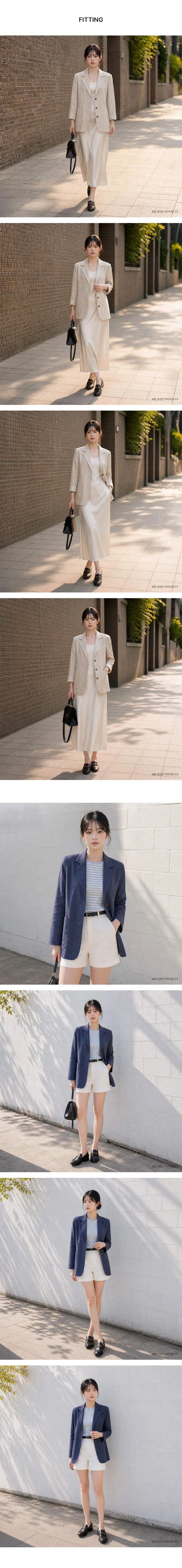 KSS 3084 여자블렌딩 오버핏 린넨자켓 상세3