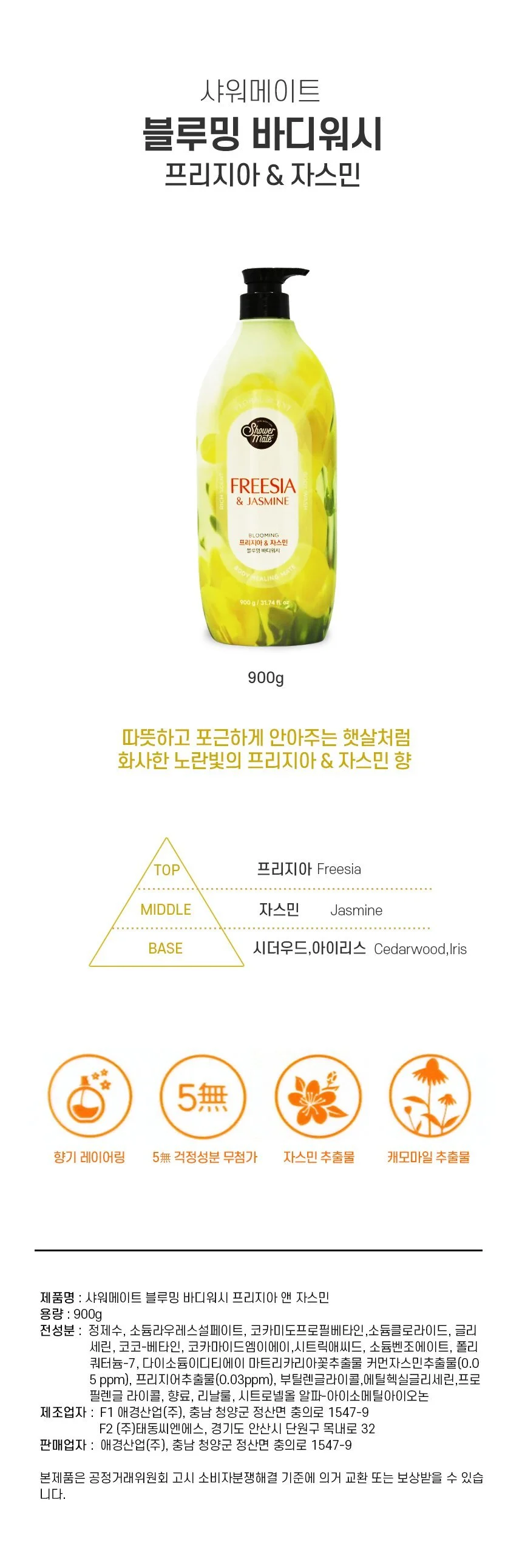 샤워메이트 블루밍 바디워시 바디케어 클렌저900g 택1 상세1
