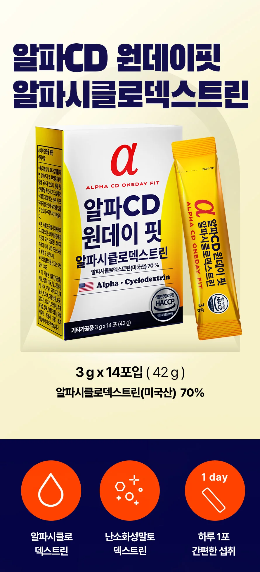 알파CD 원데이핏 알파시클로덱스트린 1박스 14포 상세1