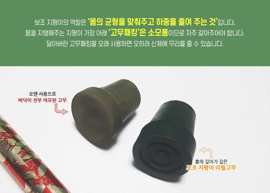 지팡이 교체형 고무 지팡이고무발판 어르신지팡이고무바킹 상세2