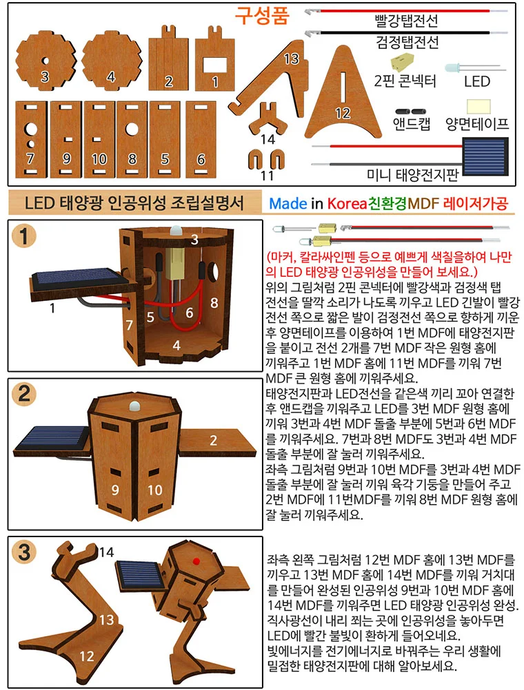 LED 태양광 별처럼 빛나는 인공위성 만들기 상세5
