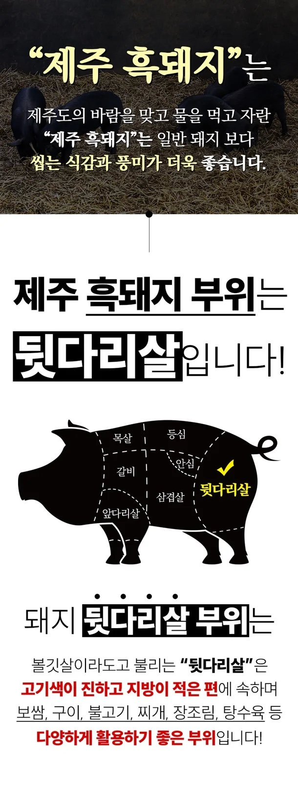 제주 흑돼지 돔베고기 1kg 불고기 상세3