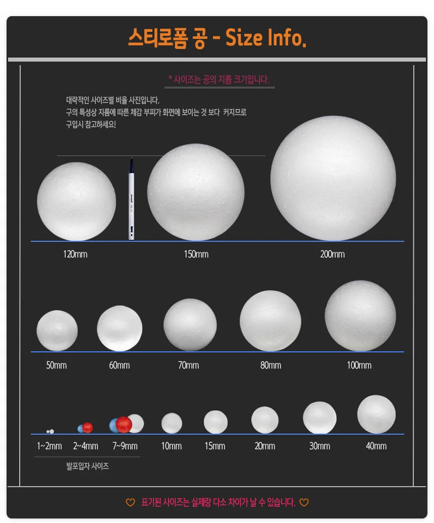 스티로폼공 우드락볼 200mm 상세2
