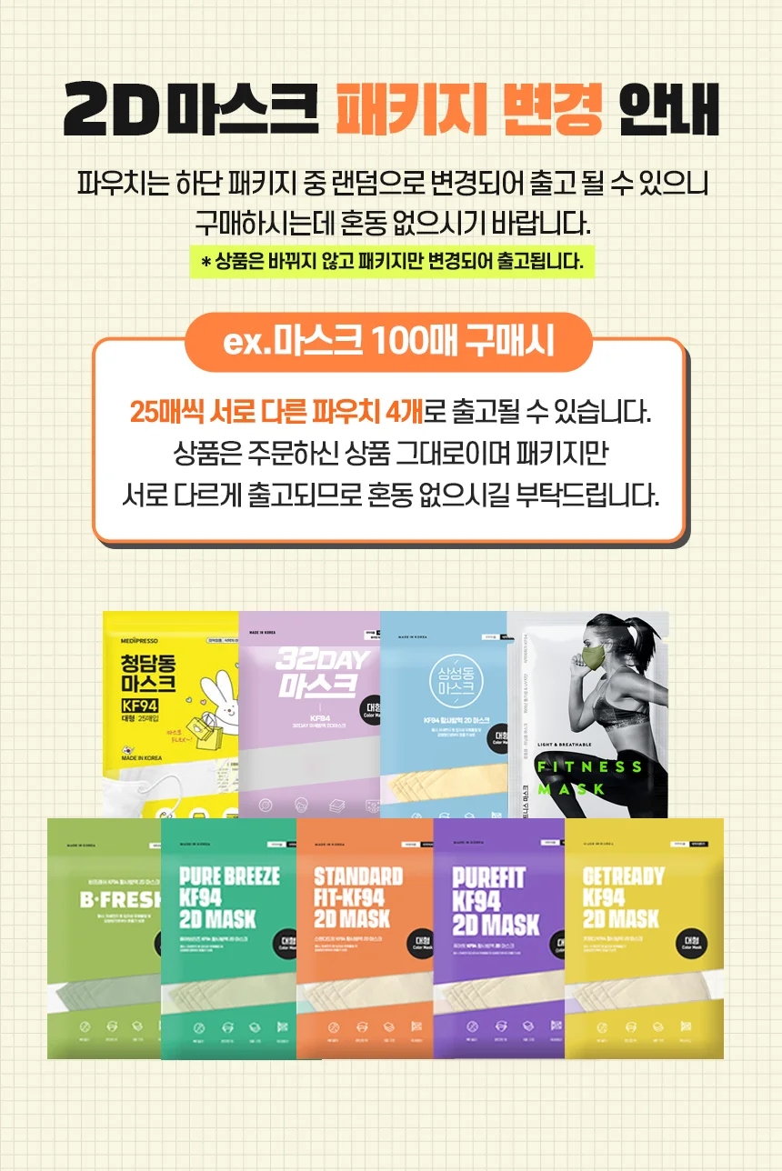 KF 94 2D 새부리형 자외선차단 황사마스크 대형 100매(25매입) 상세3