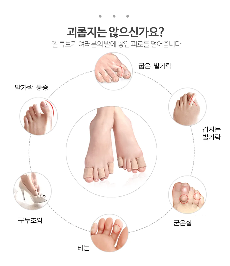 젤튜브 손가락 발가락 티눈 굳은살 보호대 실리콘 상세2