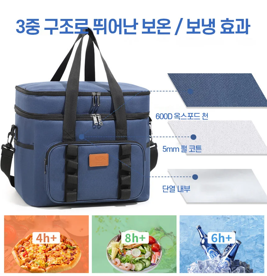 캠핑 보냉백 보온가방 피크닉 낚시 대용량 아이스박스 쿨러백 상세4