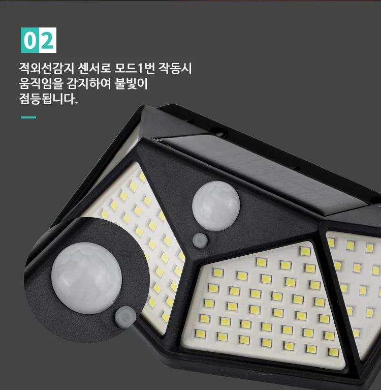 태양광 100 LED 감지 벽부등 상세3