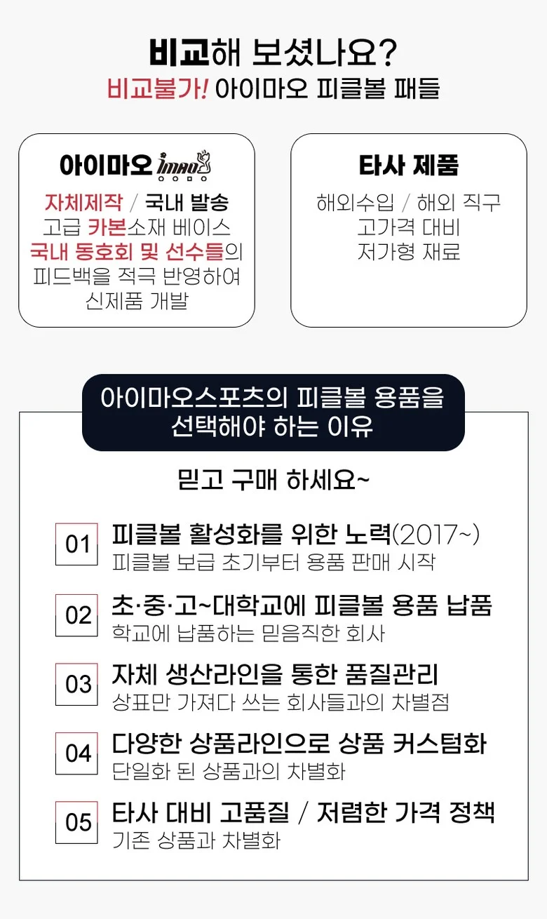 아이마오스포츠 피클볼 패들 카본글라스 C1804Gr 그레이 1P 상세2