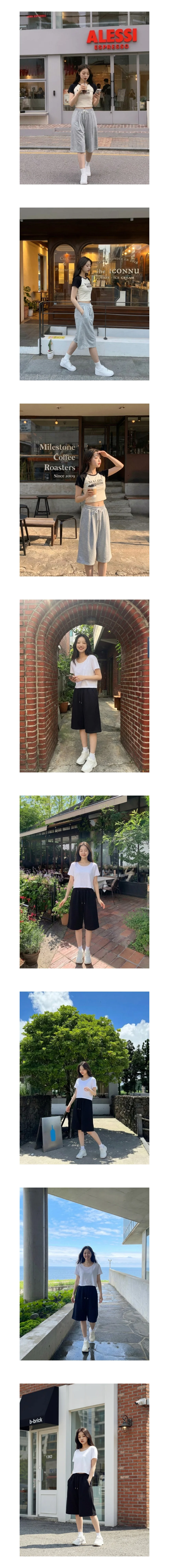 버뮤다 팬츠 여름 캐주얼 핀턱 반바지 하프 상세2