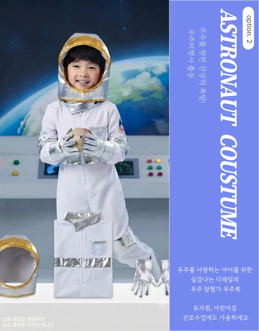 KC인증 어린이 역할놀이 키즈 코스튬 아이돌 우주복 상세5