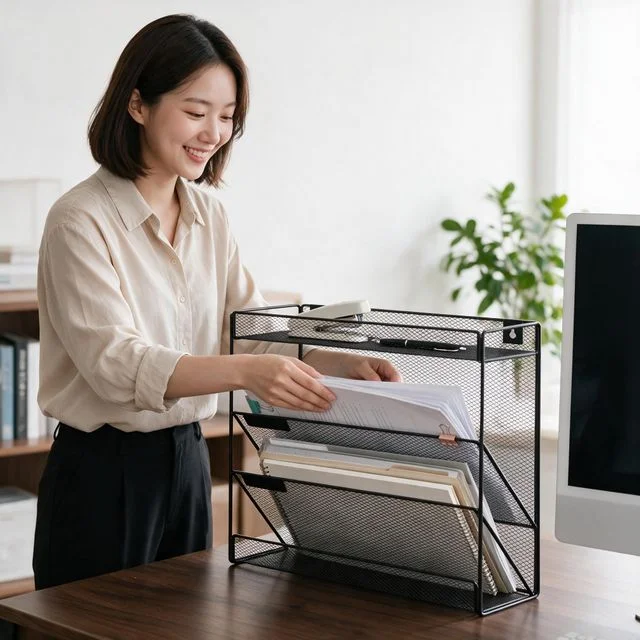 사무실 파티션 걸이 메탈 선반 좁은 데스크 서류 정리 거치대 보관함 틈새