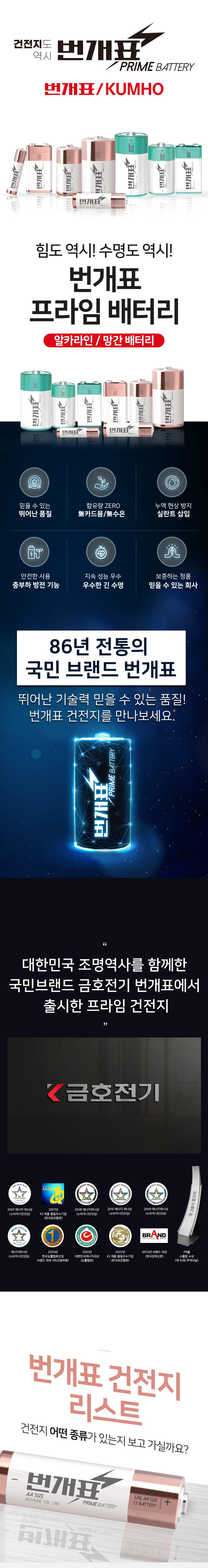 번개표 망간 D 건전지 2알 상세1