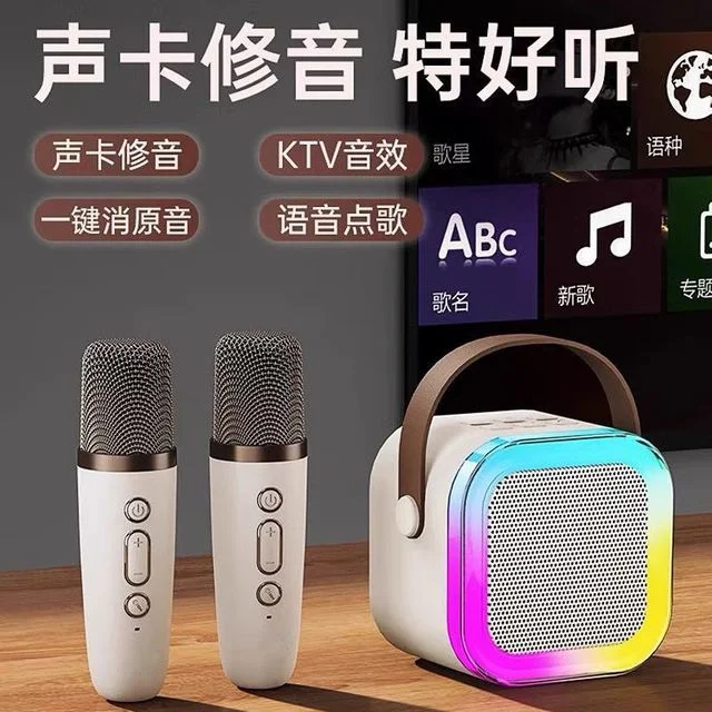 휴대용 노래방 스피커 블루투스 무선 마이크 AUX TF USB Type C 충전 상세1