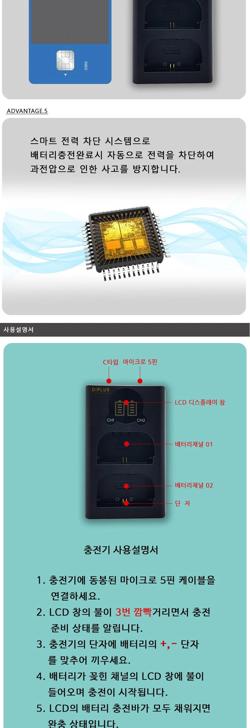 NP-BX1 호환 LCD 듀얼 충전기 C타입5핀겸용 상세4