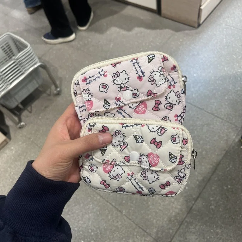 키티파우치 새로운 귀여운 Kt 고양이 화장품 가방 다기능 고가 동전 지갑 이어폰 가방 키백22 상세3