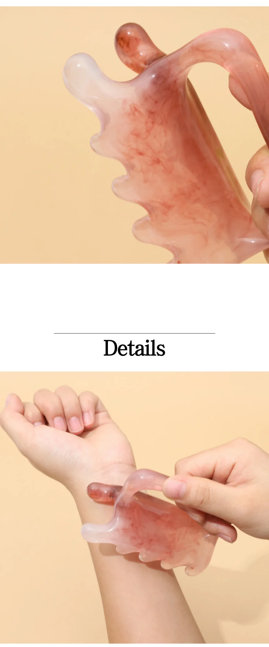 괄사 손잡이괄사 승모근 종아리 두피 마사지 지압 (개별 opp포장) 상세3