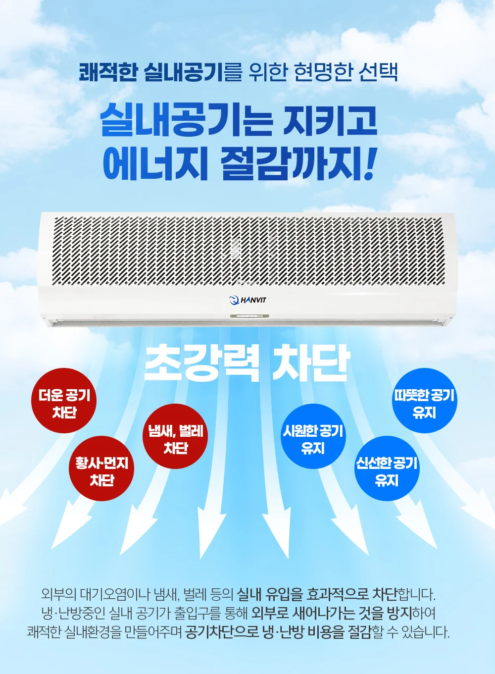 실내공기 에어커튼 실내설치 송풍장치 벽부형 긴출구 상세4