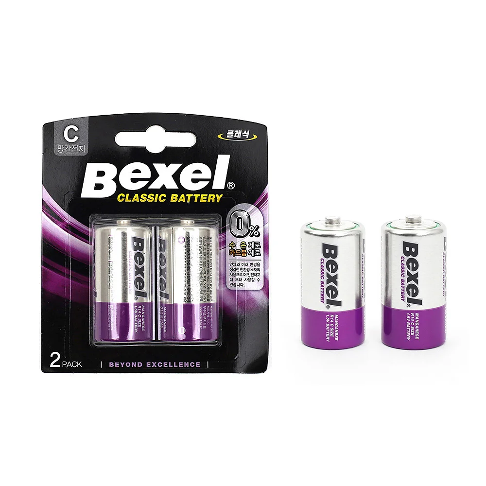 벡셀 망간 건전지 2개입 C형 1.5v R14전지