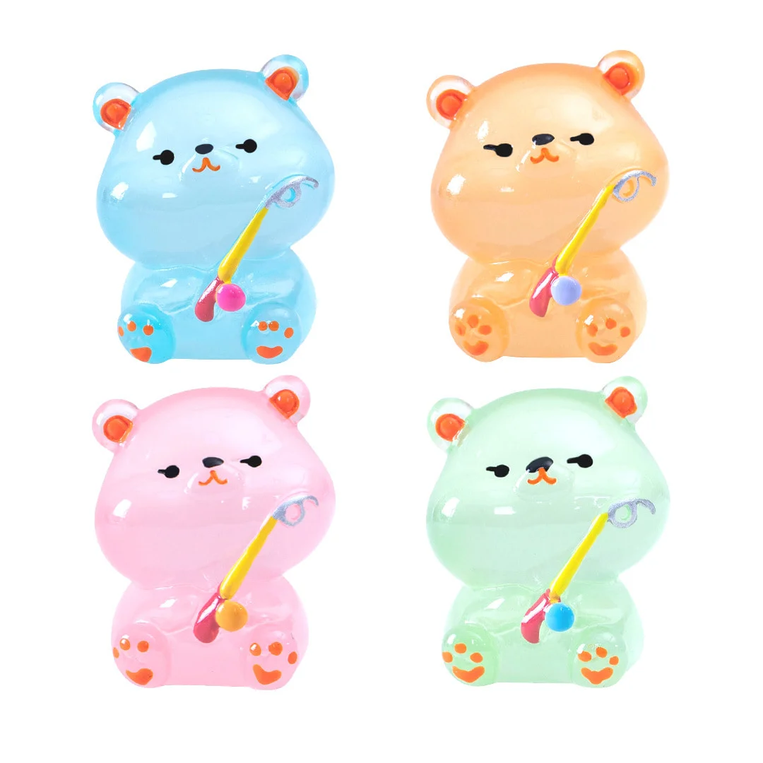 미니어처 곰 야광 2.7x3.1cm C1192 5색 택1 (10개 묶음) 상세4