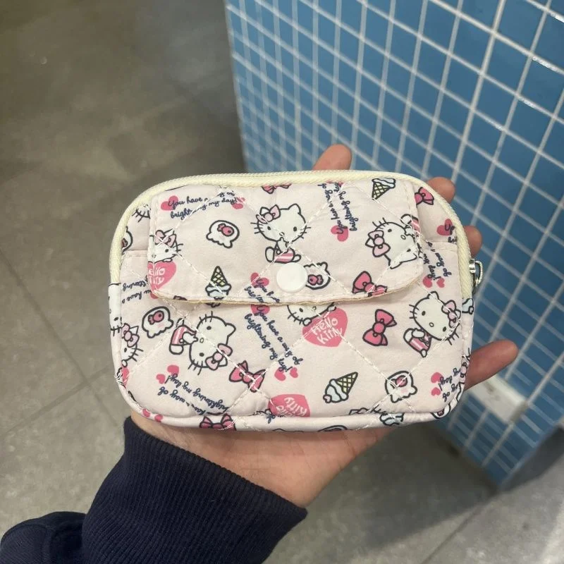키티파우치 새로운 귀여운 Kt 고양이 화장품 가방 다기능 고가 동전 지갑 이어폰 가방 키백22 상세5