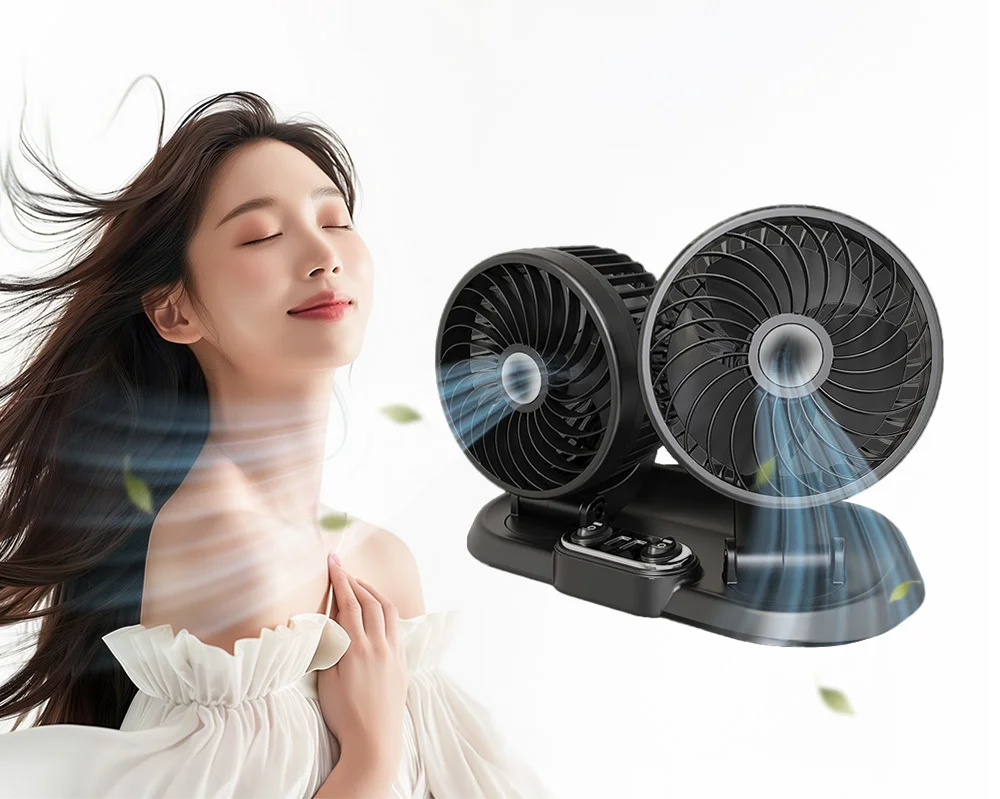리예 차량용 360도 USB 듀얼 선풍기 상세5