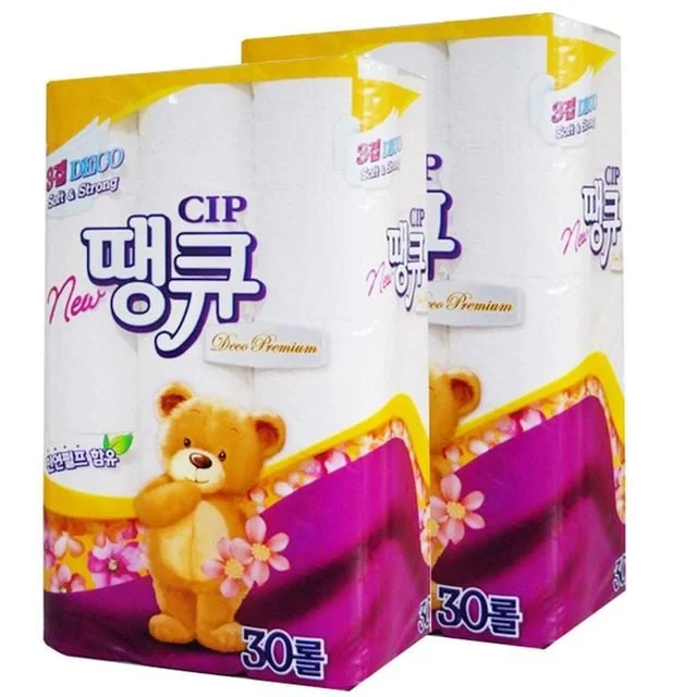 땡큐 엠보싱 롤휴지 무형광 데코 프리미엄 30롤 1개