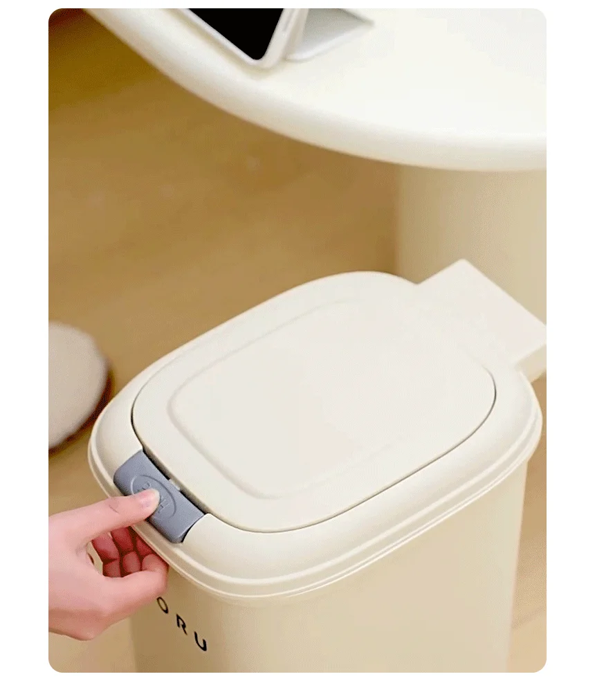 거실 주방 베이지 페달 쓰레기통 15L 20L 가정용 쓰레기통 휴지통 상세4